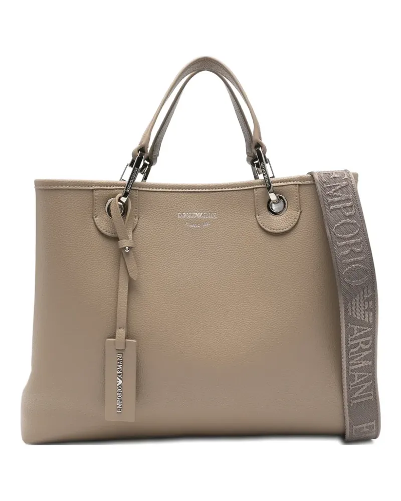 Emporio Armani Medium MyEA logo strap tote bag - Nude Nude