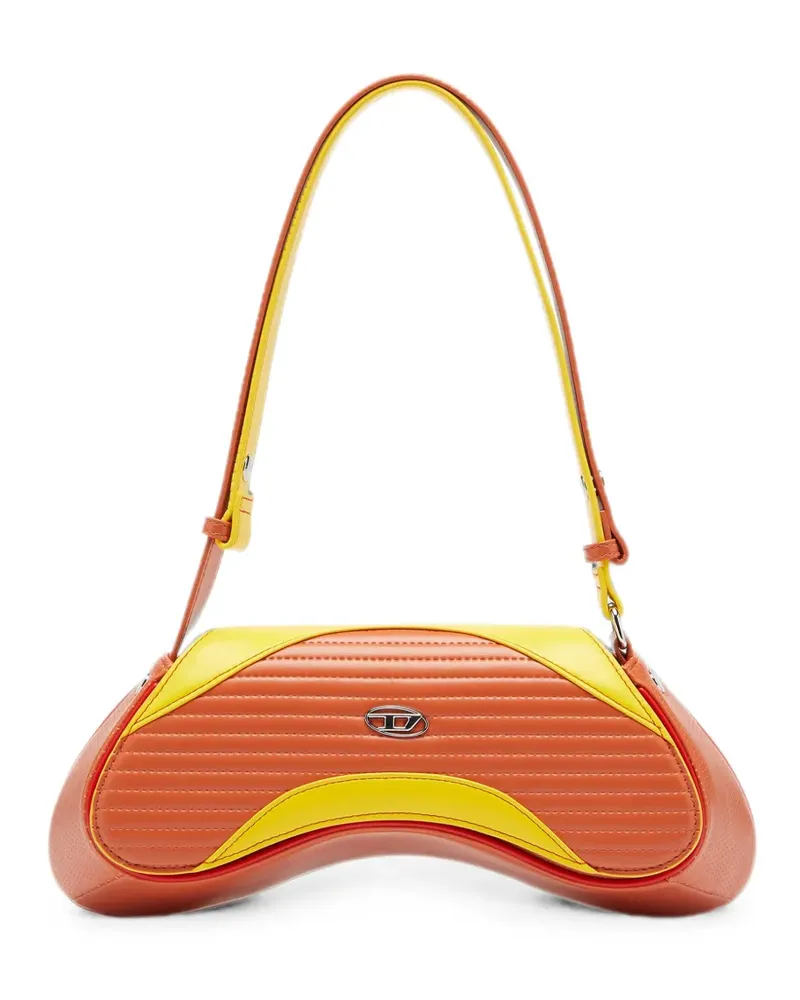 Diesel Play - cross body bag in quilted perforated PU - Orange Orange