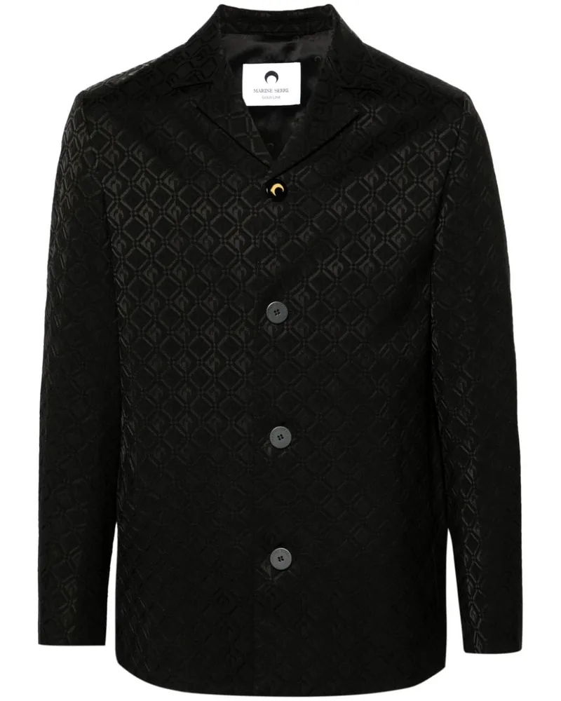 Marine Serre Sakko mit Moon Diamant-Jacquard - Schwarz Schwarz
