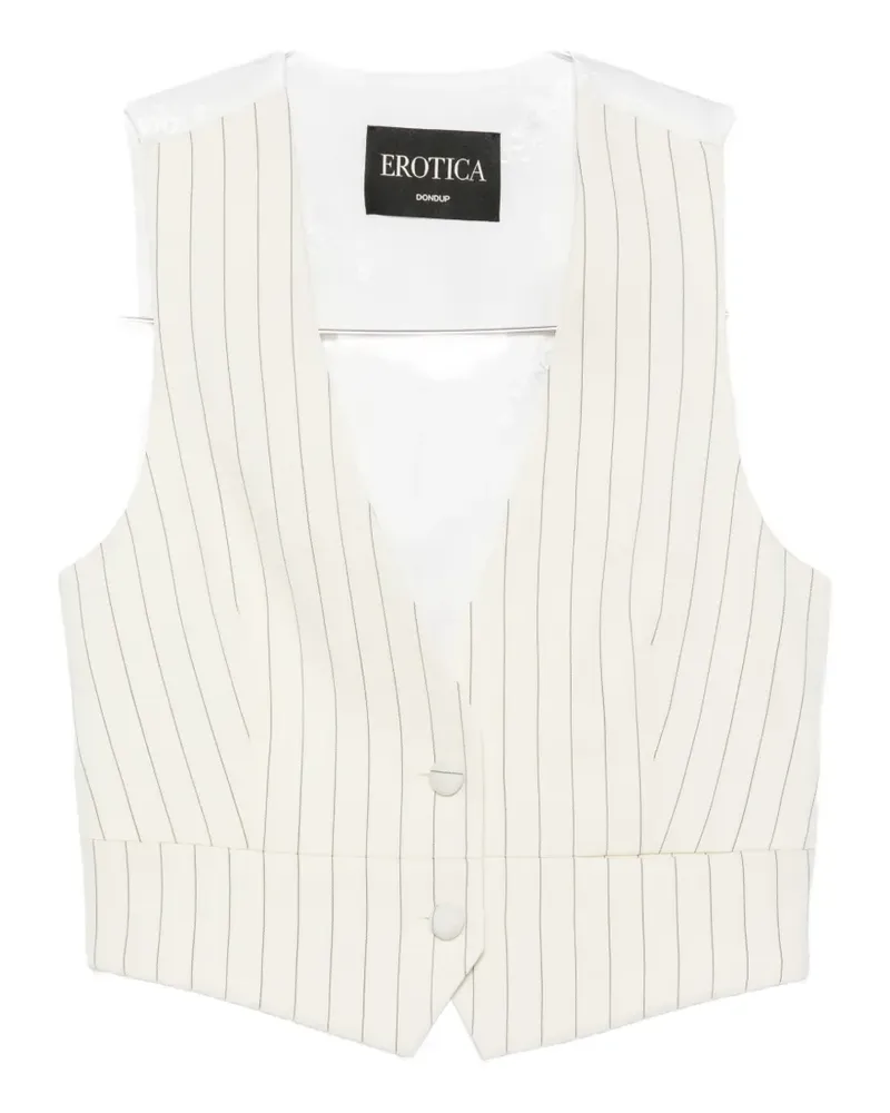 Dondup pinstripe-pattern cropped waistcoat - Nude Nude