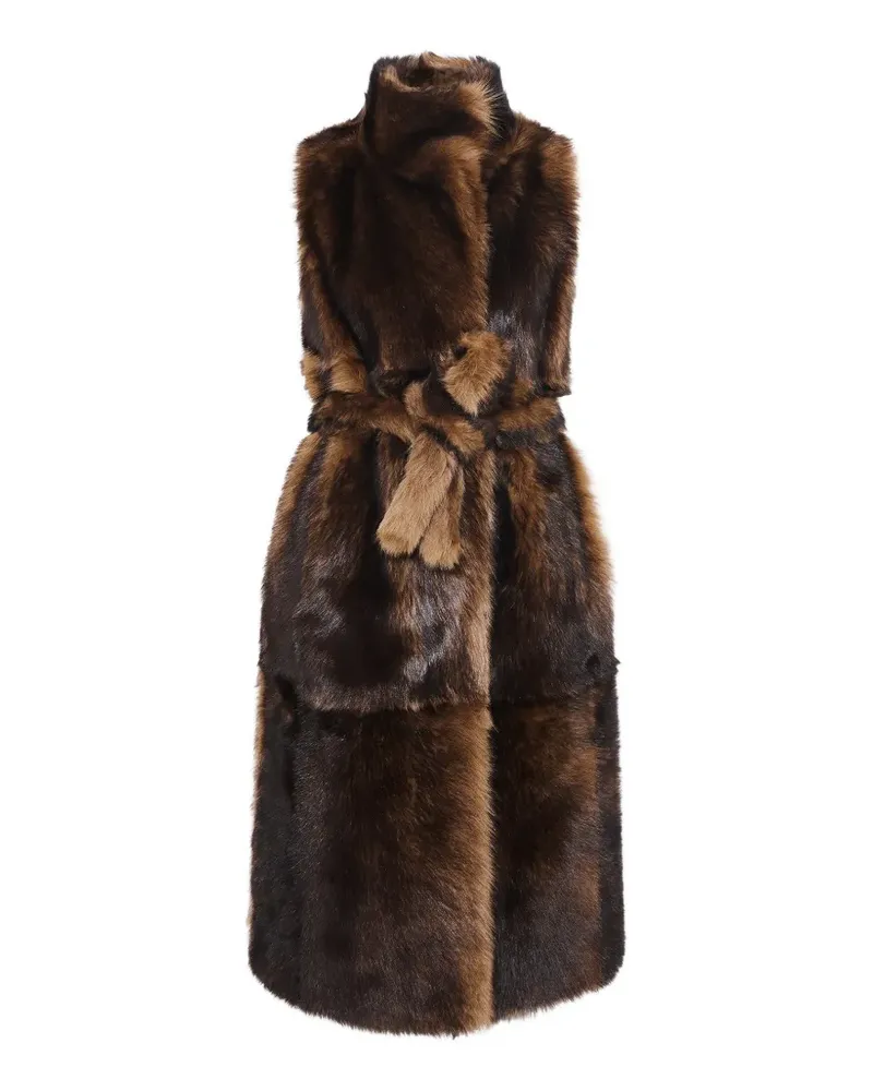 Yves Salomon Toscana Weste aus Shearling - Braun Braun