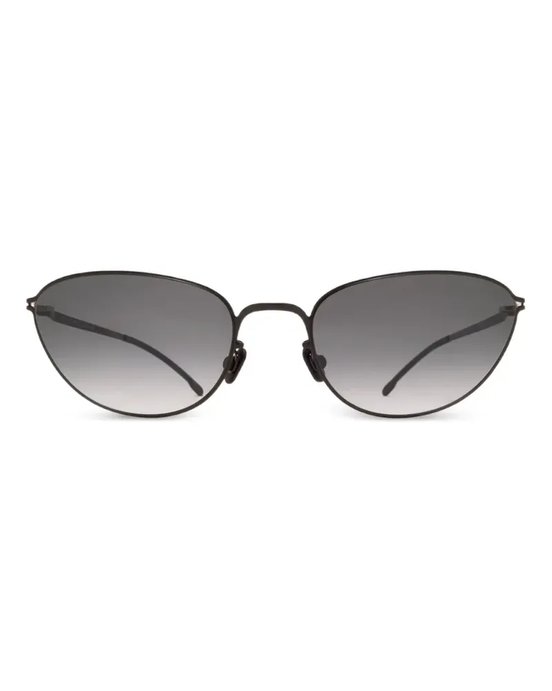 Mykita Lilia Sonnenbrille mit ovalem Gestell - Schwarz Schwarz