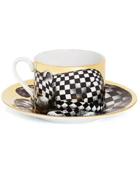 Fornasetti High Fidelity Quadrettato Teetasse Schwarz