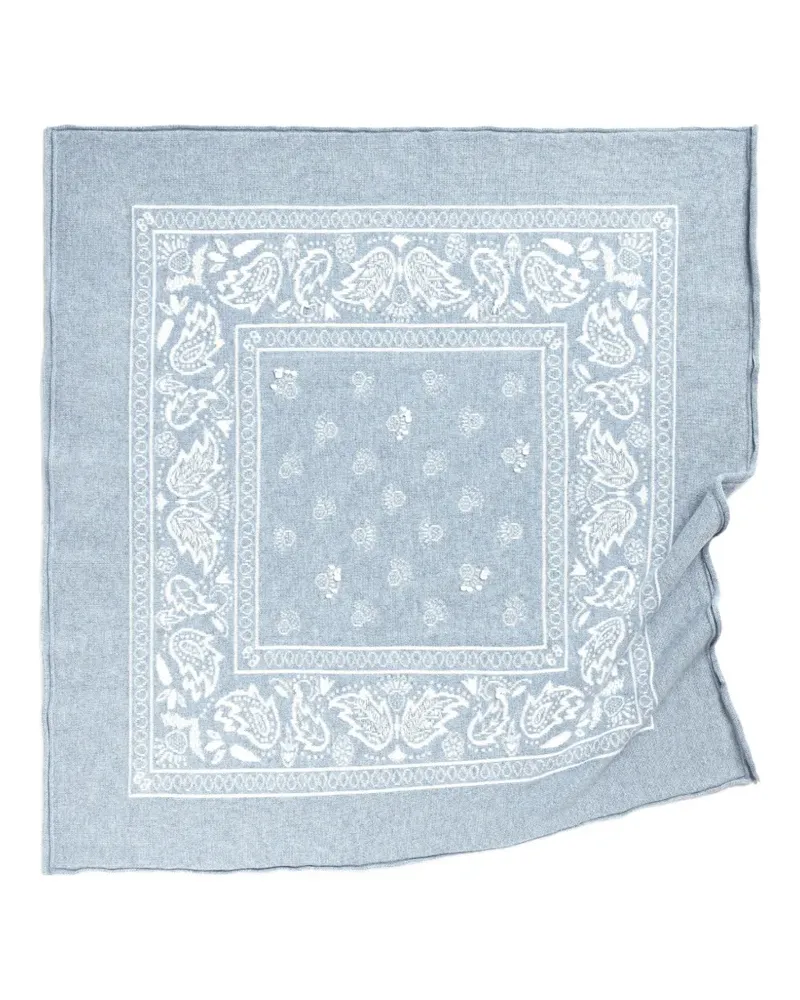 Barrie Kaschmir-Bandana mit Paisleymuster - Blau Blau