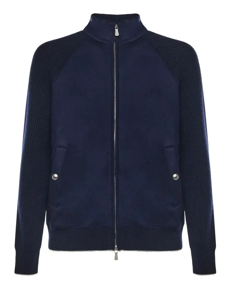 Eleventy Jacke mit gerippten Einsätzen - Blau Blau