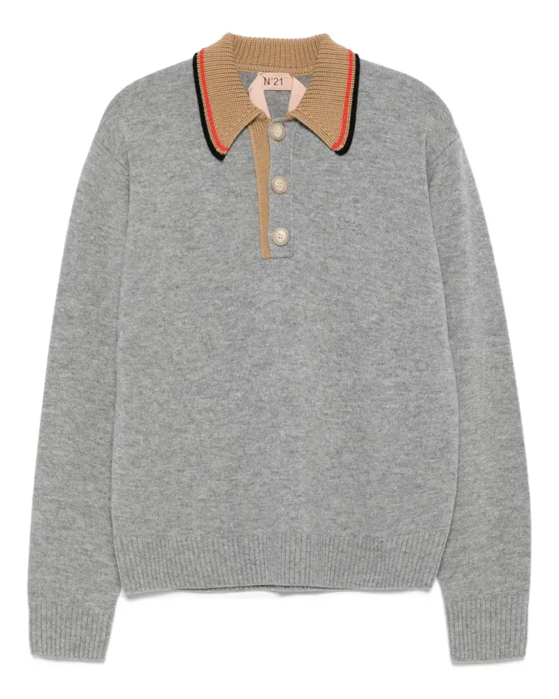N° 21 Geknöpfter Pullover - Grau Grau