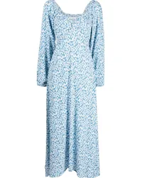 Faithfull The Brand Marina Midikleid mit Blumen-Print Blau