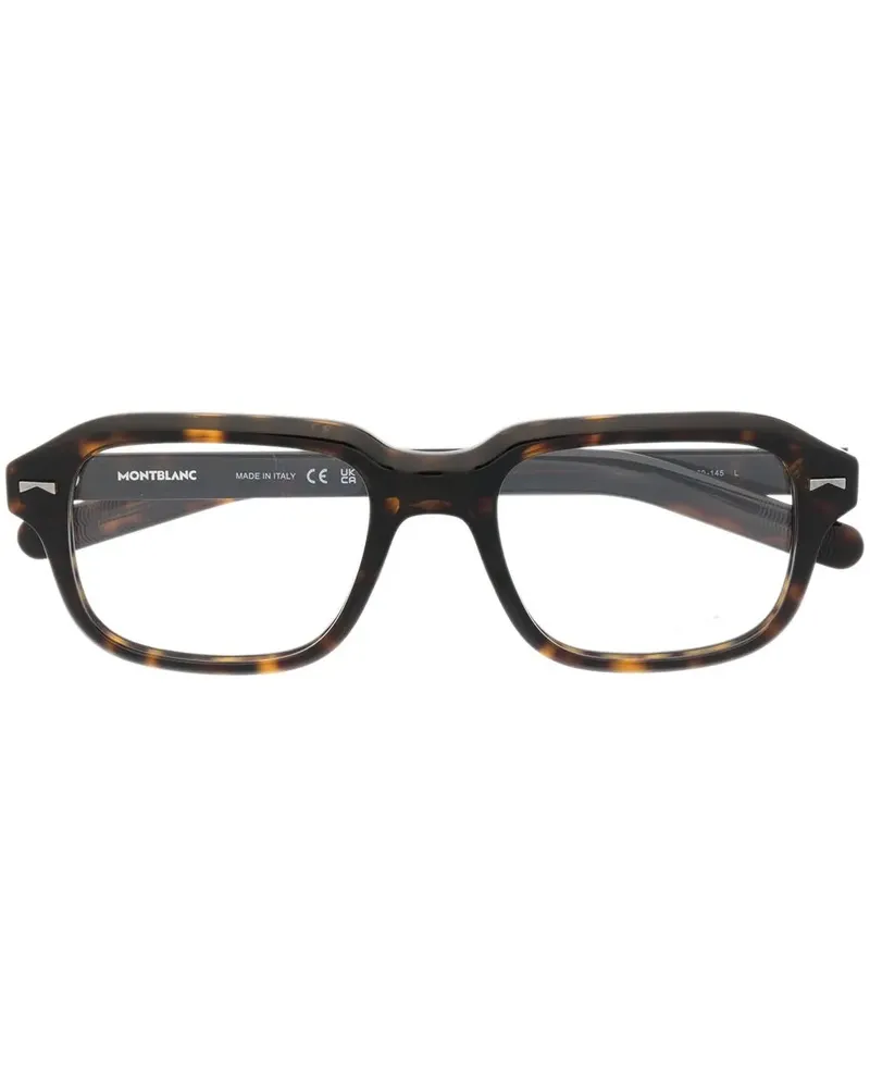 Montblanc Eckige Brille in Schildpattoptik - Braun Braun