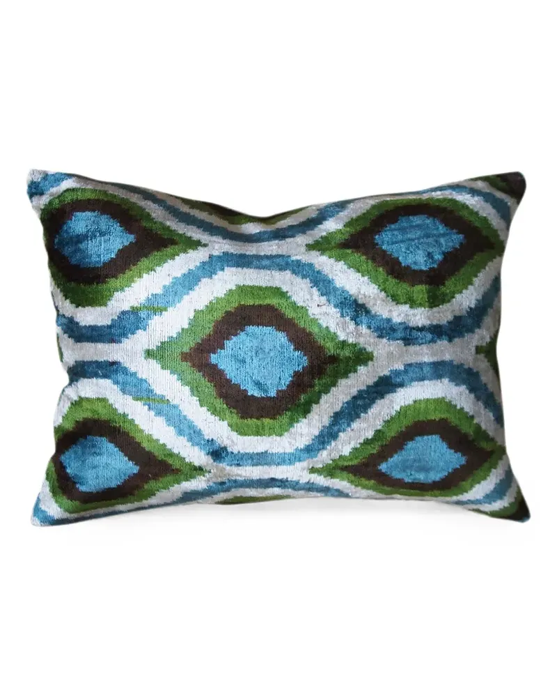 Les-Ottomans ikat-print cushion - Blau Blau