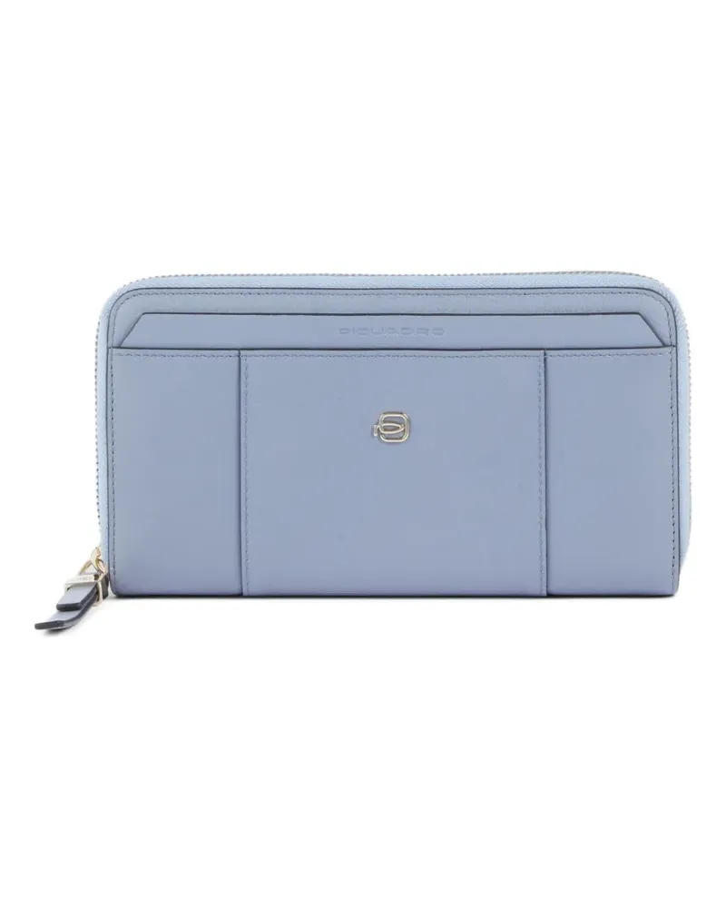 Piquadro zip-around leather wallet - Blau Blau