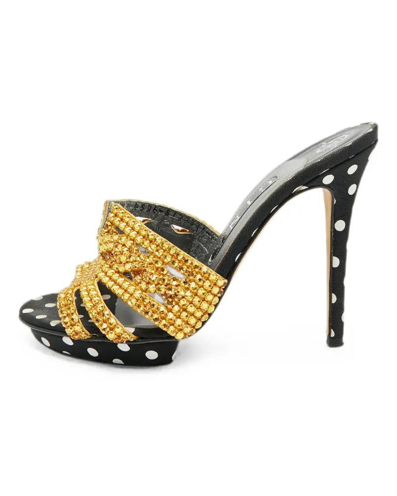 Gina crystal-embellished polka-dot sandals - Schwarz Schwarz