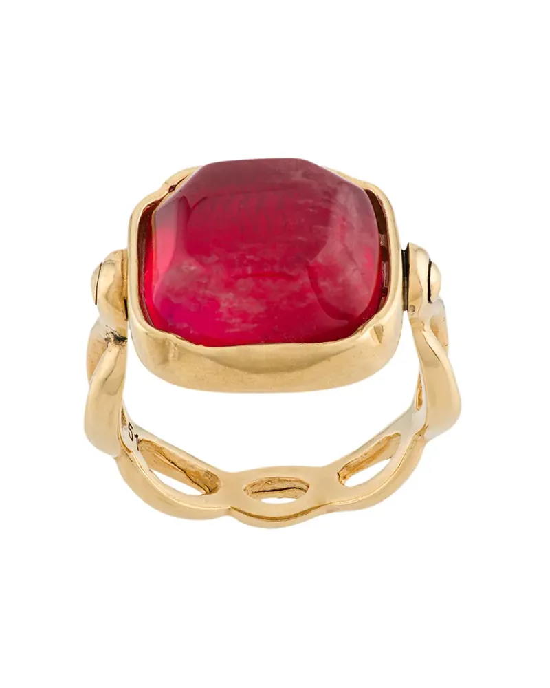 Goossens Paris Eckiger Ring mit Cabochons - Gold Gold