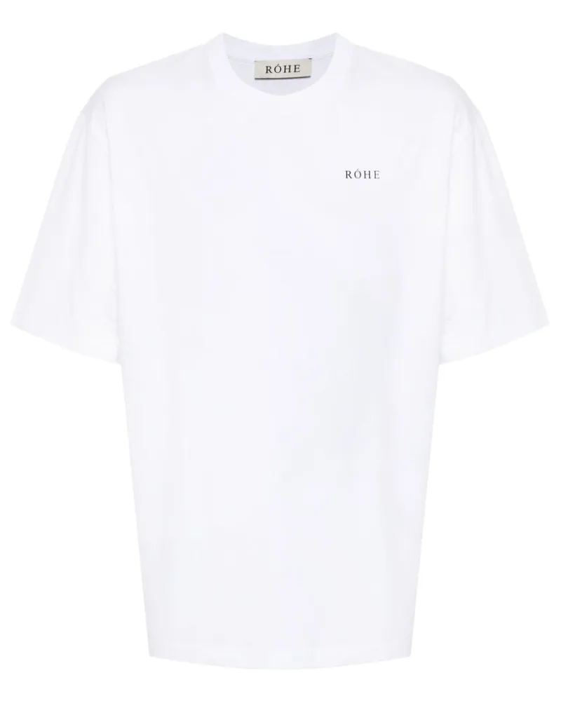 Róhe T-Shirt mit Logo-Print - Weiß Weiß
