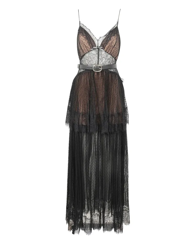 Self-Portrait Maxikleid aus Spitze - Schwarz Schwarz