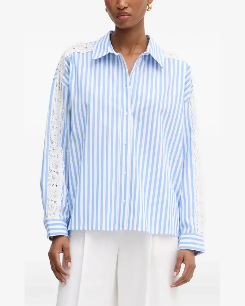 Morgan lace-trim striped shirt - Mehrfarbig Mehrfarbig