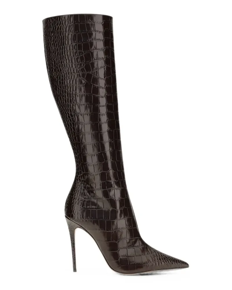 Paris Texas Vera croc-effect knee-high boots - Braun Braun