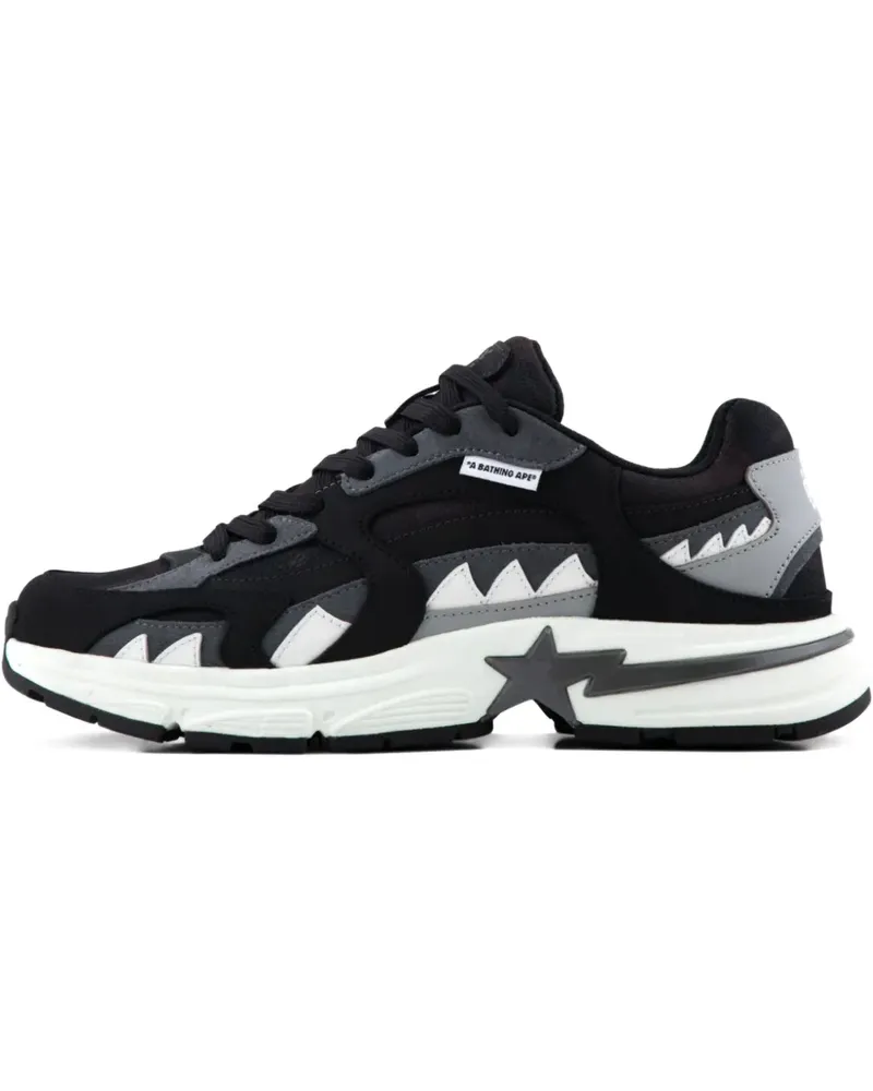 BAPE Shark Sock-Sneakers - Schwarz Schwarz
