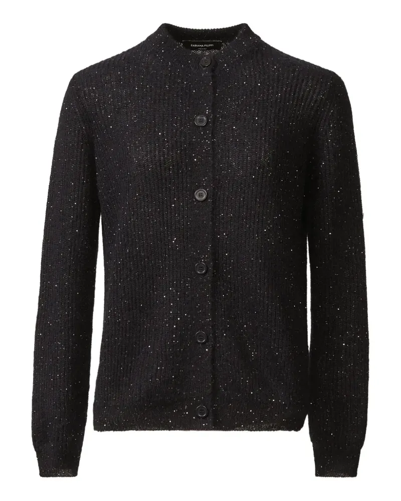 Fabiana Filippi Cardigan mit Pailletten - Schwarz Schwarz