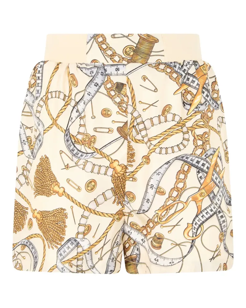 Moschino tassel-print shorts - Nude Nude