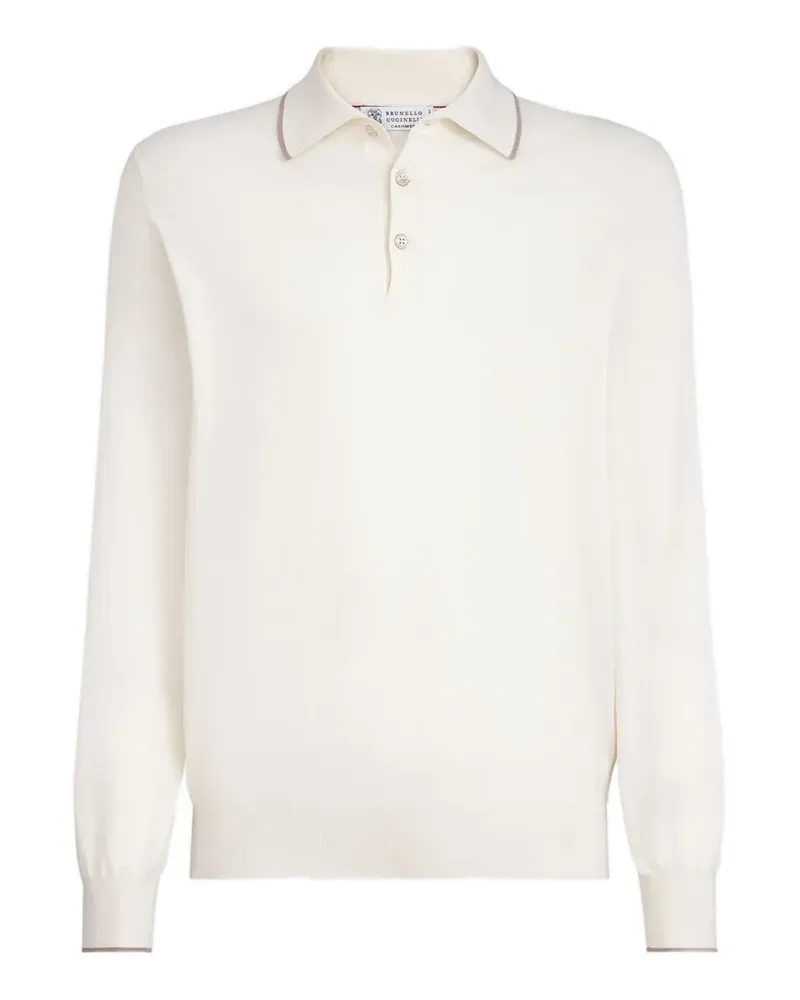 Brunello Cucinelli Gestricktes Poloshirt - Weiß Weiß