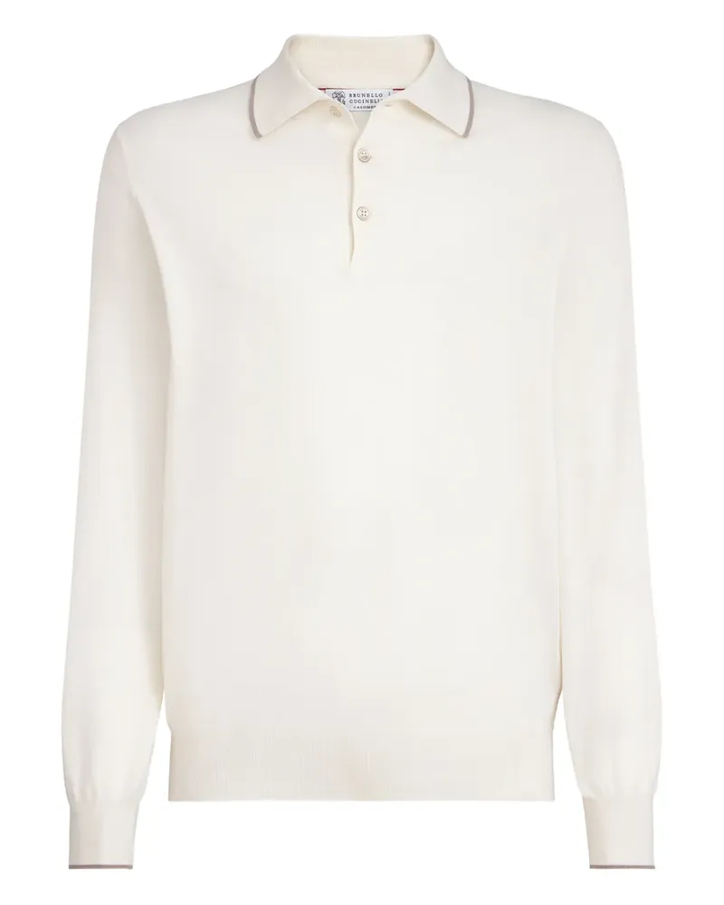 Brunello Cucinelli Gestricktes Poloshirt - Weiß Weiß