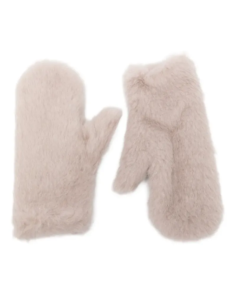 Max Mara Fäustlinge mit flauschiger Textur - Nude Nude