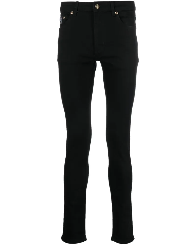 Versace Jeans Halbhohe Skinny-Jeans - Schwarz Schwarz
