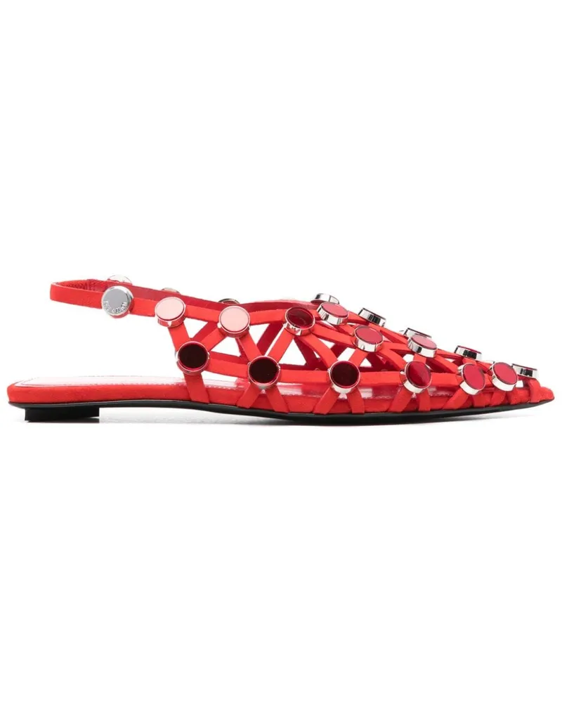 ATTICO Grid Ballerinas - Rot Rot