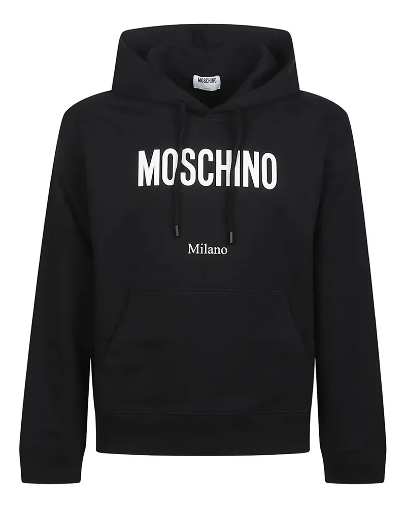 Moschino logo-print hooded sweatshirt - Schwarz Schwarz