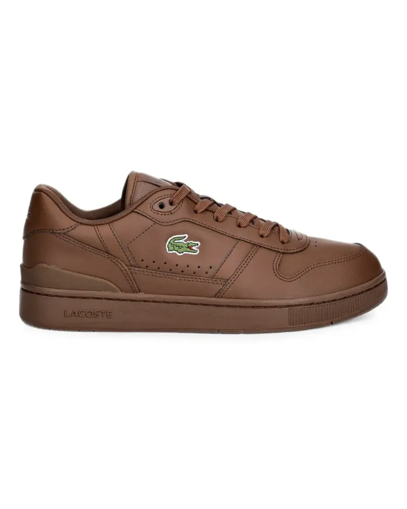Lacoste T-Clip logo-patch leather sneakers - Braun Braun