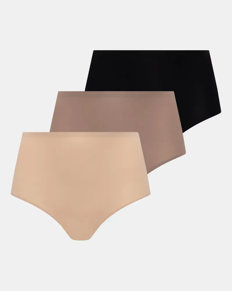 Chantelle seamless high-waisted briefs (set of three) - Nude Nude