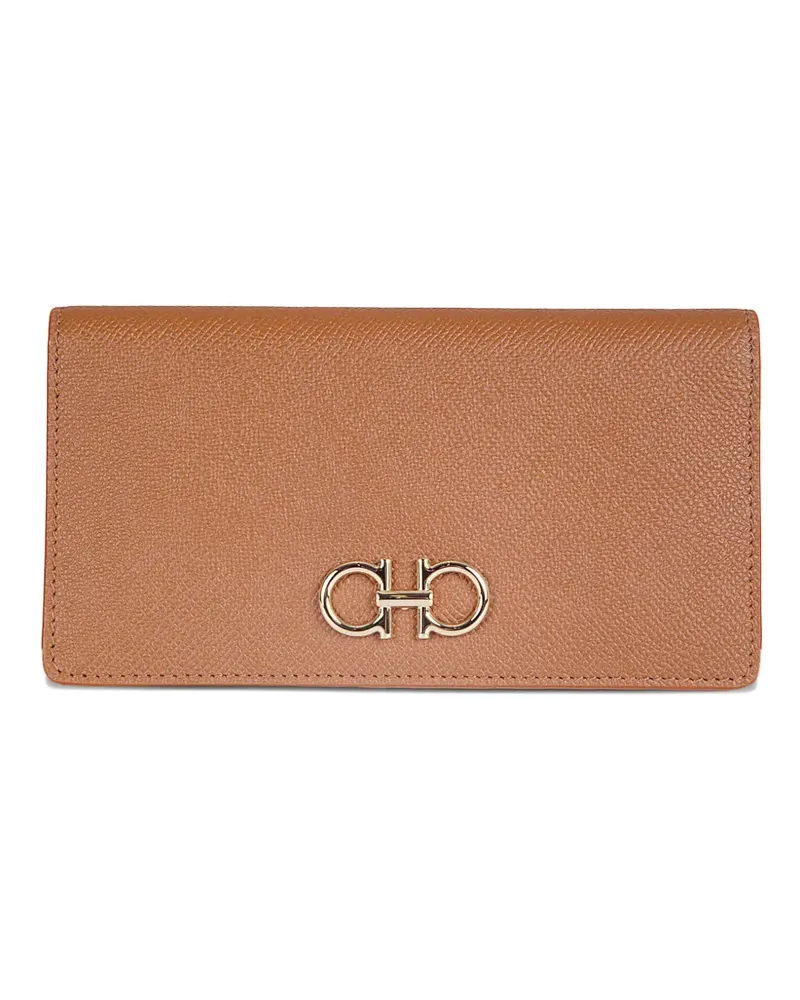 Ferragamo Gancini leather wallet - Nude Nude