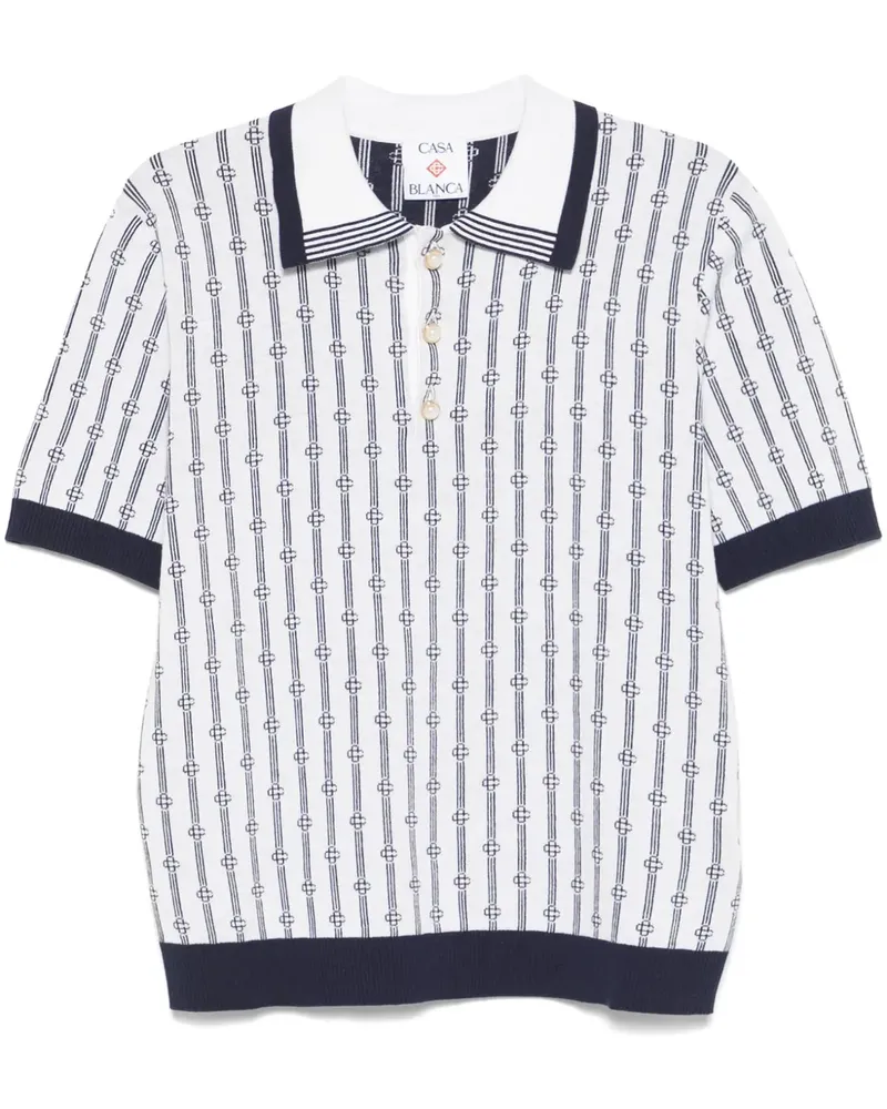 Casablanca Paris Poloshirt mit Monogramm - Weiß Weiß