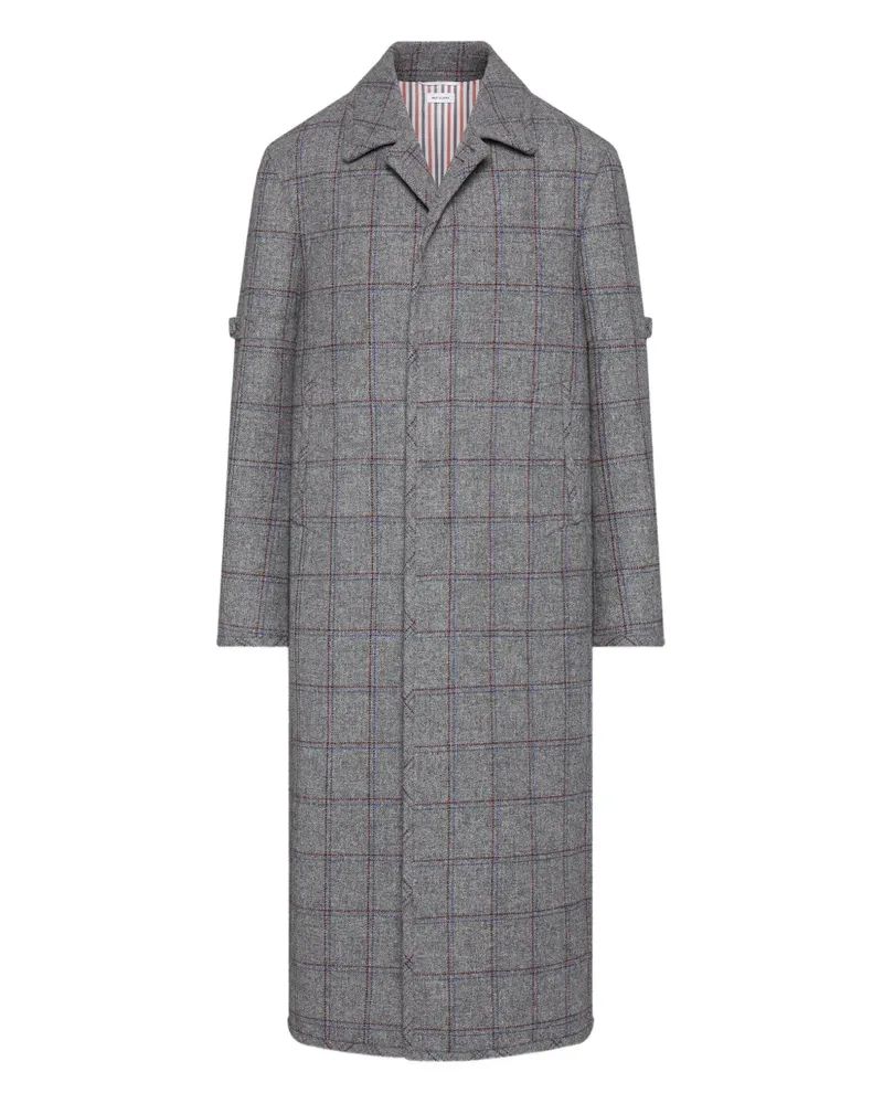 Thom Browne Mantel mit Karomuster - Grau Grau