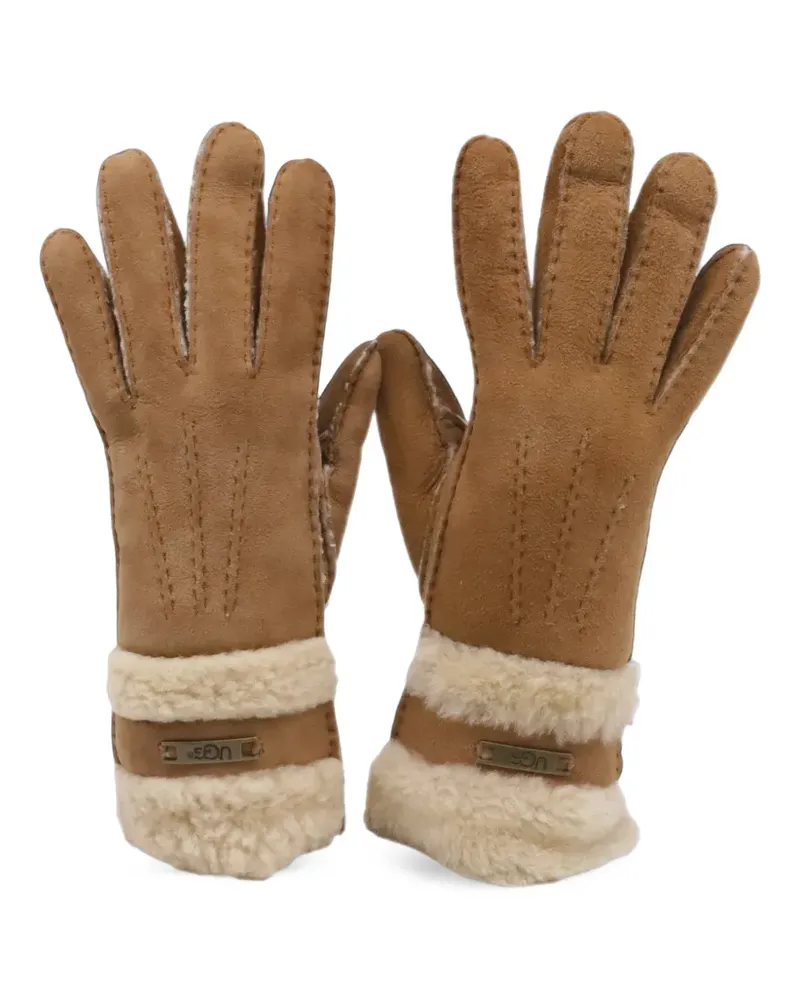 UGG Handschuhe mit Shearling-Besatz - Braun Braun