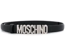 Gürtel mit Logo-Schild - Schwarz