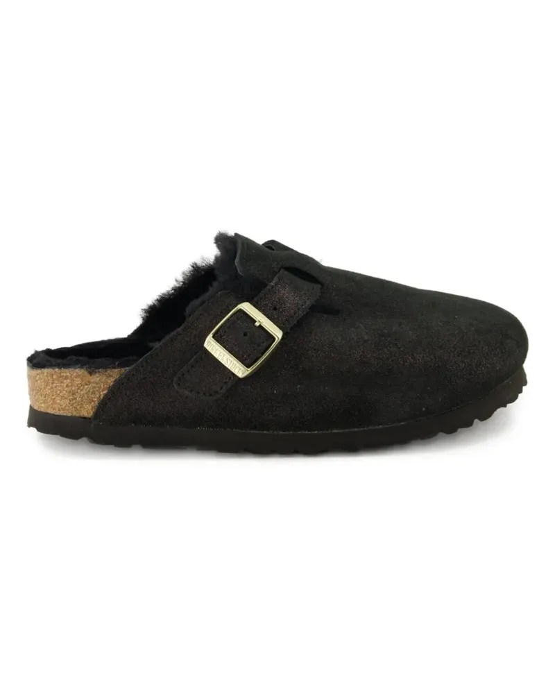 Birkenstock Boston Mules mit schimmernder Schnalle - Schwarz Schwarz