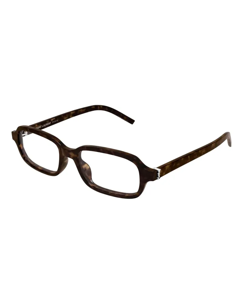 Saint Laurent Eckige Brille in Schildpattoptik - Braun Braun