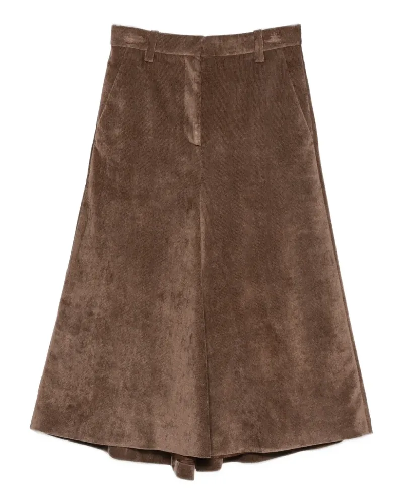 Brunello Cucinelli corduroy A-line midi skirt - Braun Braun