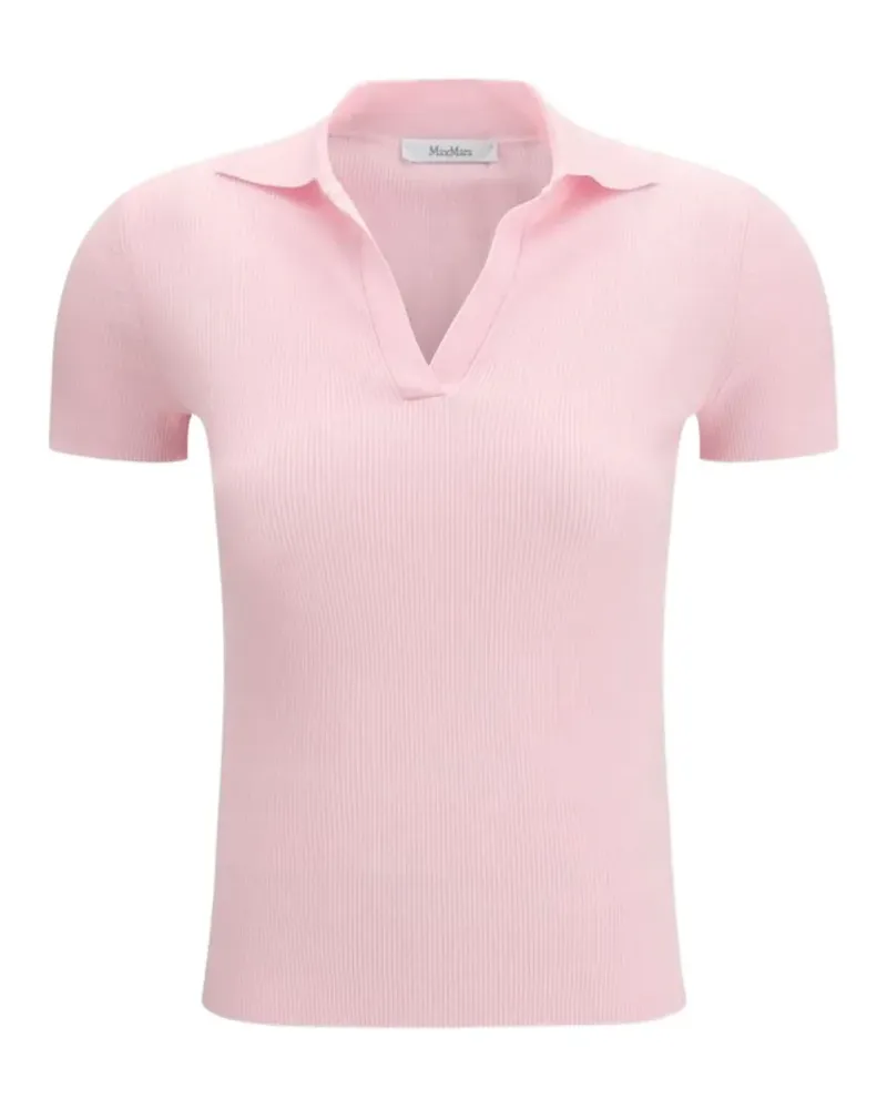 Max Mara ribbed-knit polo shirt - Rosa Rosa