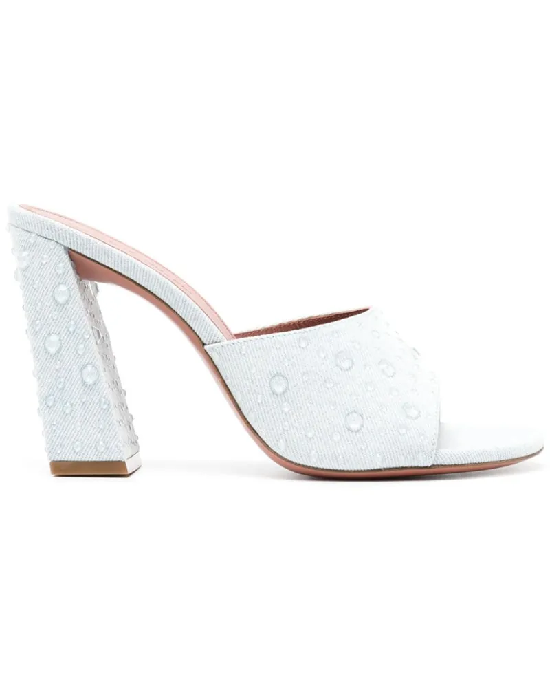 Amina Muaddi Brigitte Sandalen mit transparenten Kristallen 95mm - Blau Blau