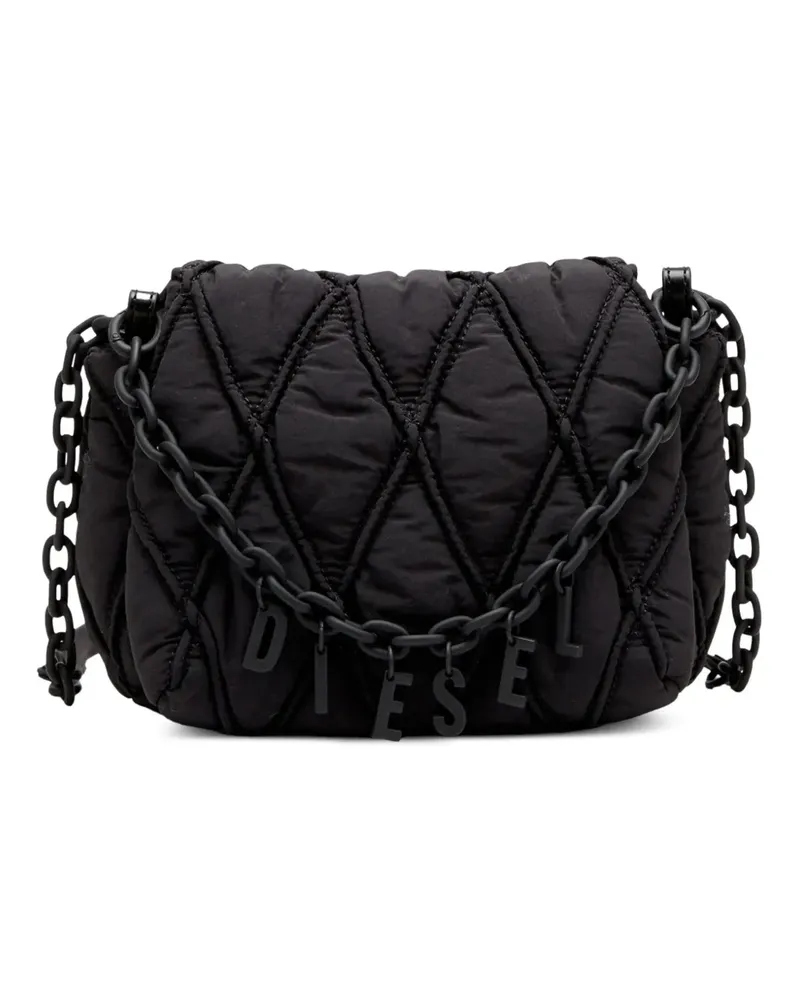 Diesel Kleine Charm-D Schultertasche - Schwarz Schwarz