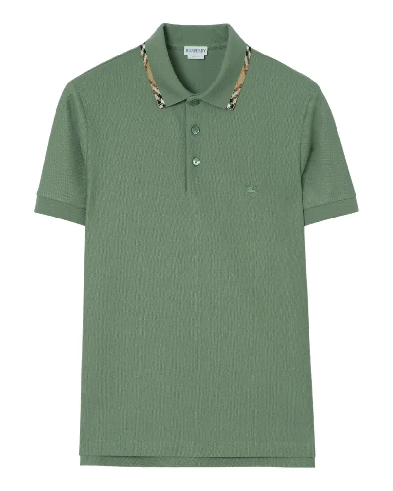 Burberry Check-trim cotton polo shirt - Grün Grün