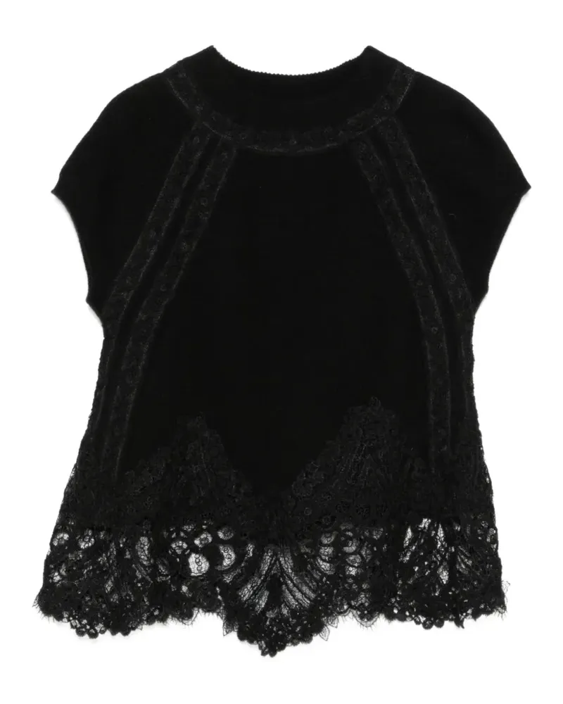 Ermanno Scervino Oberteil mit Spitze - Schwarz Schwarz