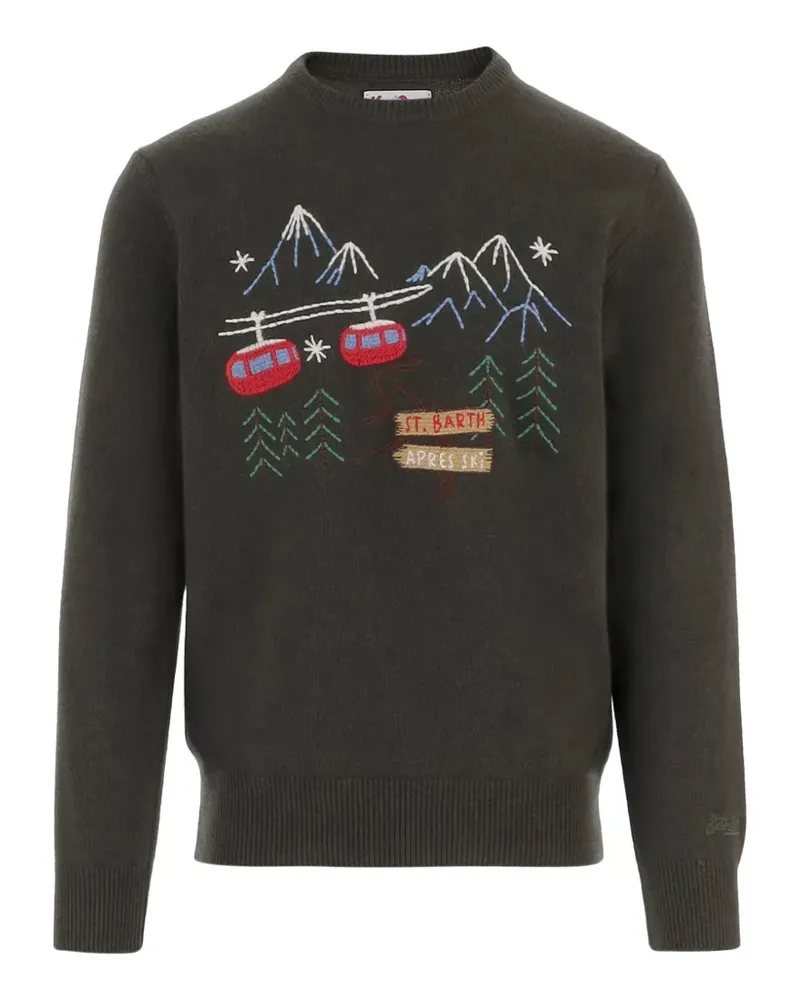 MC2 Saint Barth Heron mountain-embroidered sweater - Grün Grün