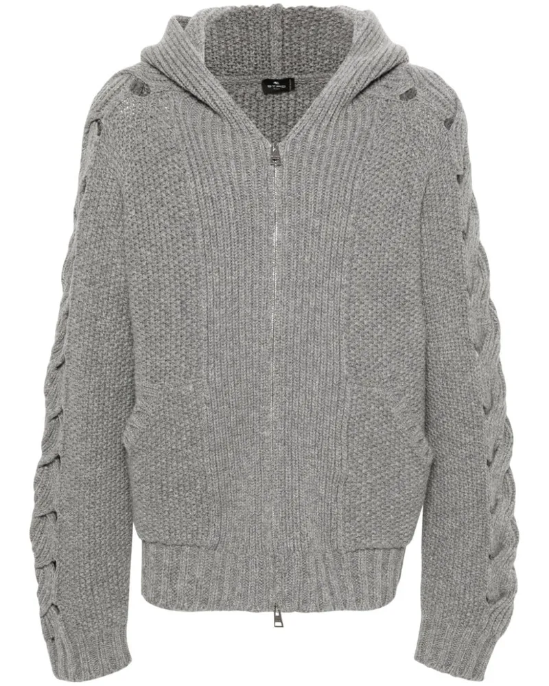 Etro Kapuzenjacke mit Zopfmuster - Grau Grau