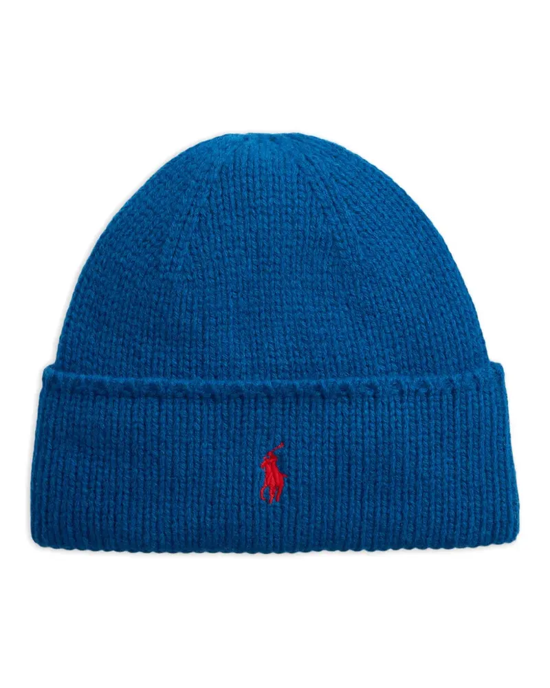 Ralph Lauren Pony embroidered beanie hat - Blau Blau