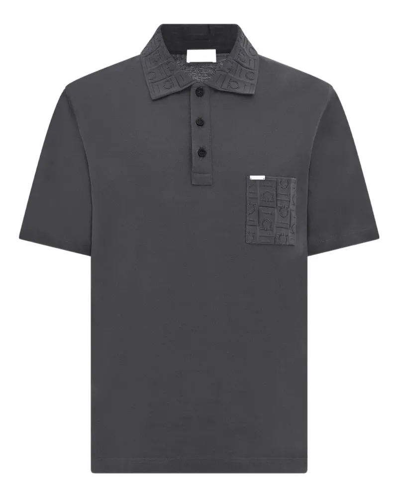 Ferragamo jacquard pocket polo shirt - Grau Grau