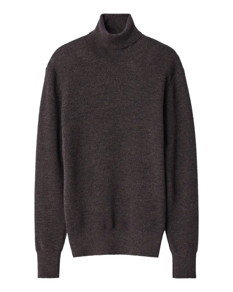 Christophe Lemaire Pullover mit Stehkragen aus feiner Mouliné-Merinowolle - Braun Braun