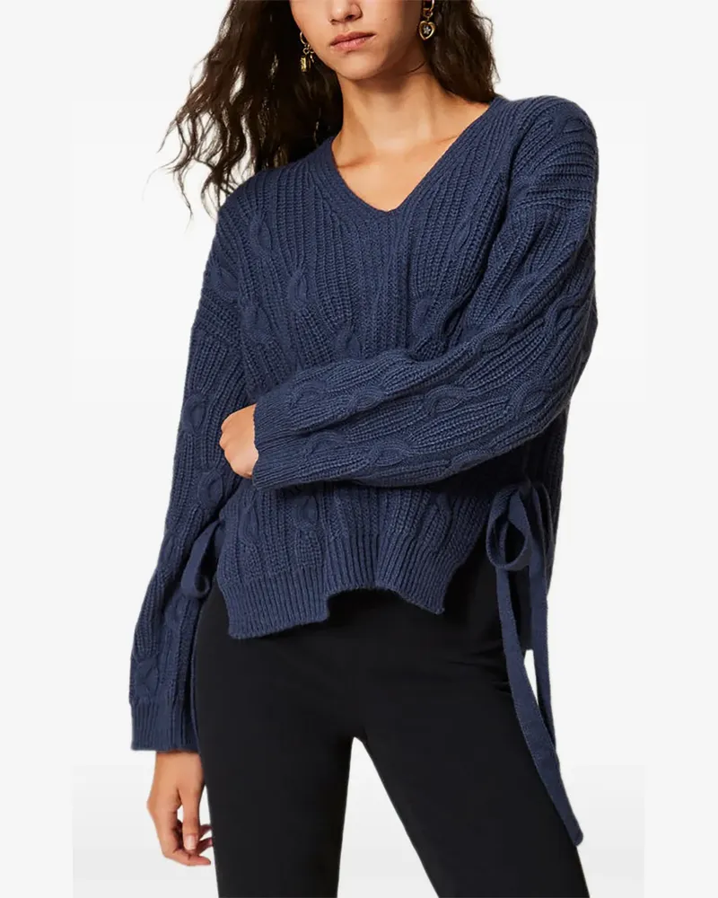 Twin-Set wool blend jumper with ties - Blau Blau